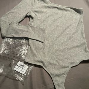New Closet Candy Heather Gray One Sleeve Bodysuit